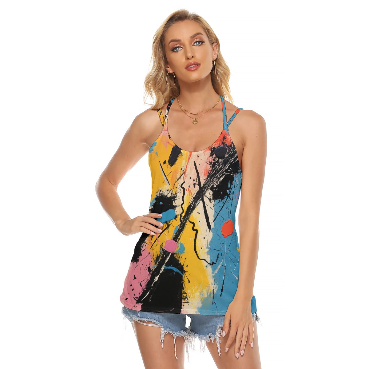 All-Over Print Women's Halter Top With Backless