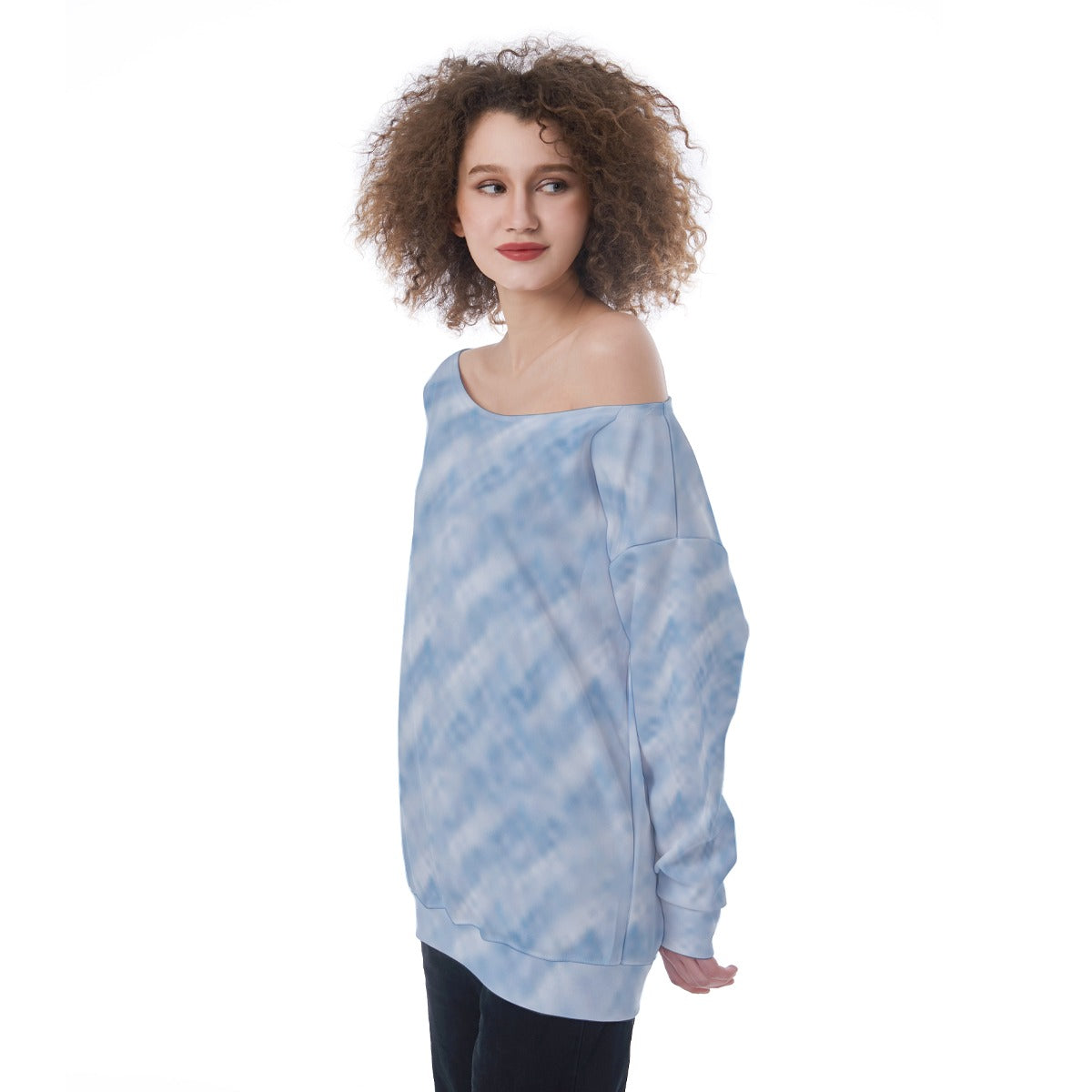 All-Over Print Oversized Women's Off-Shoulder Sweatshirt