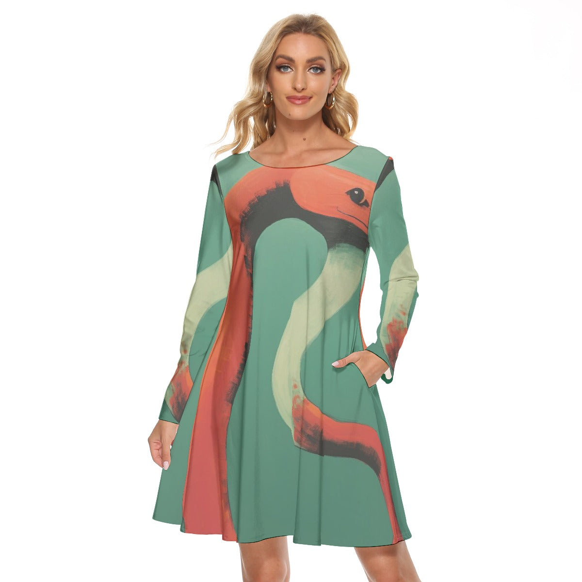 All-Over Print Women's Crew Neck Dress
