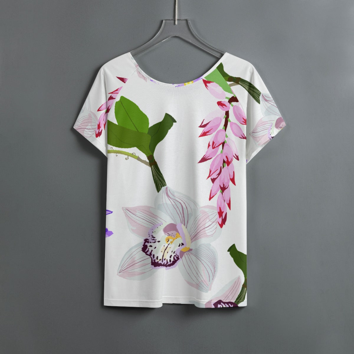 All-Over Print Women's Round Neck T-shirt With Raglan Sleeve