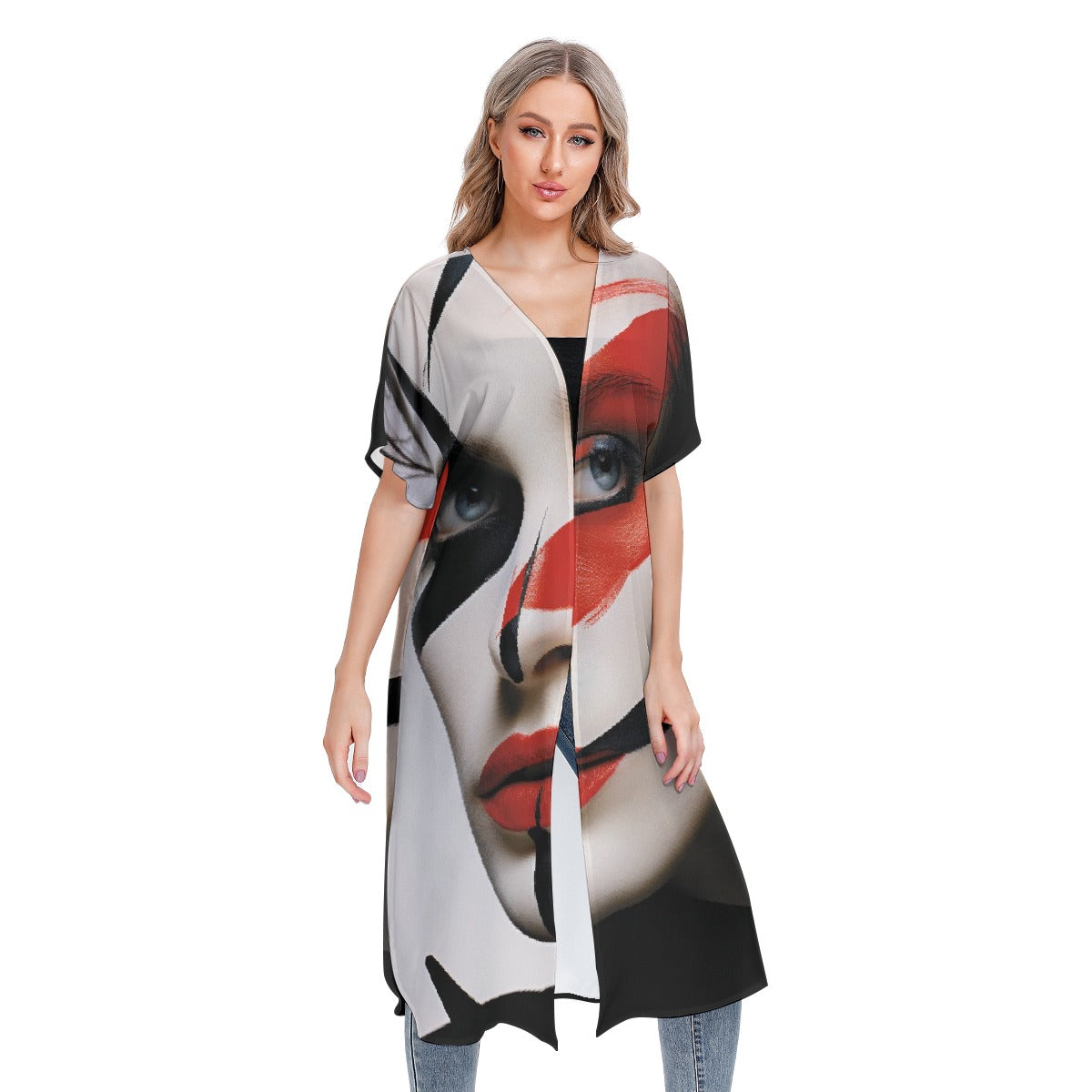 All-Over Print Women's Short Sleeve Cardigan