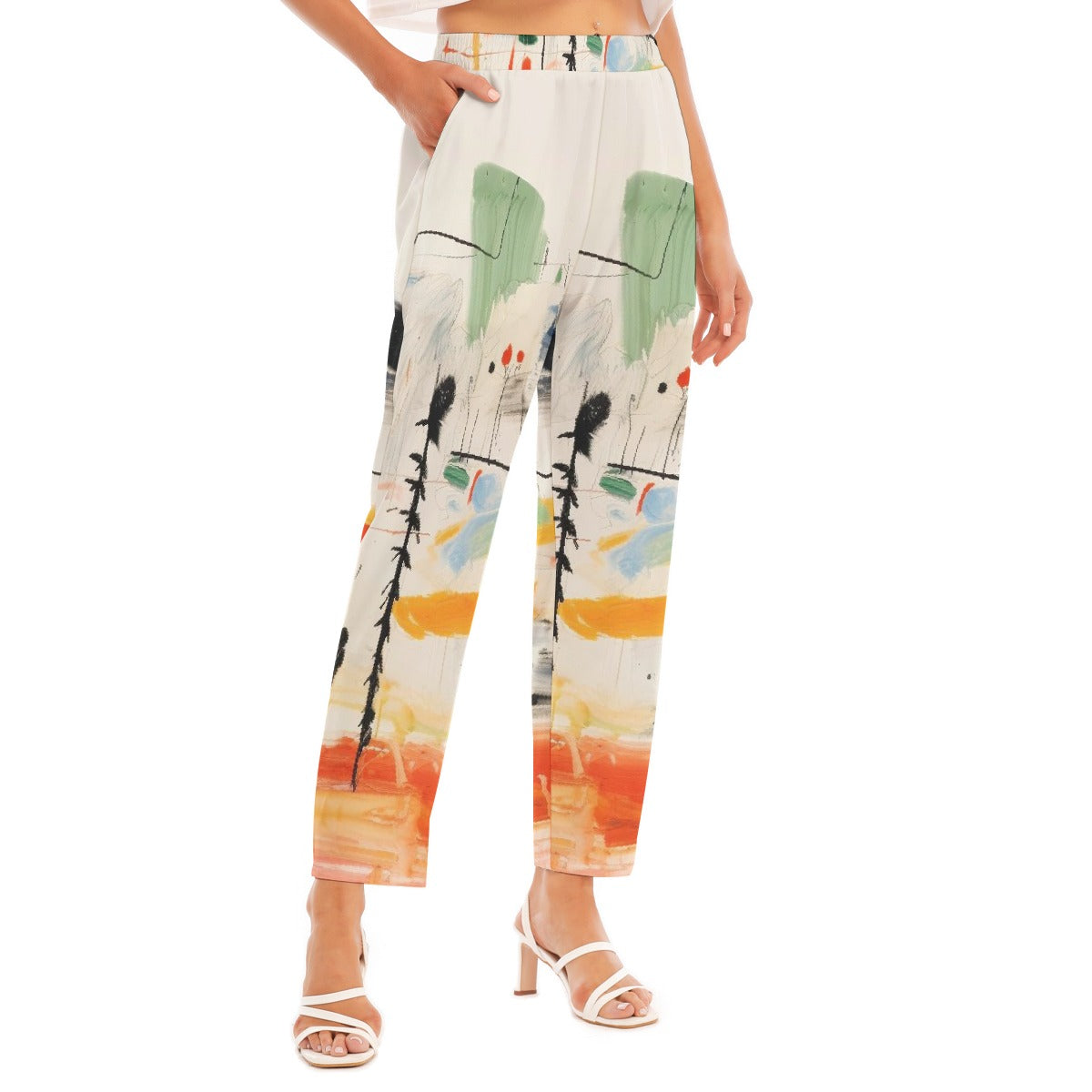 All-Over Print Women's Loose Straight-leg Pants