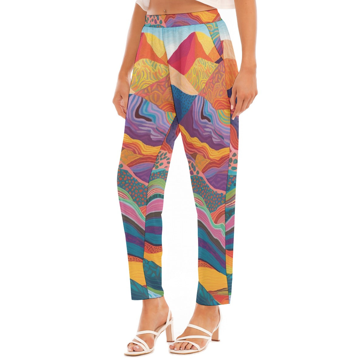 All-Over Print Women's Loose Straight-leg Pants