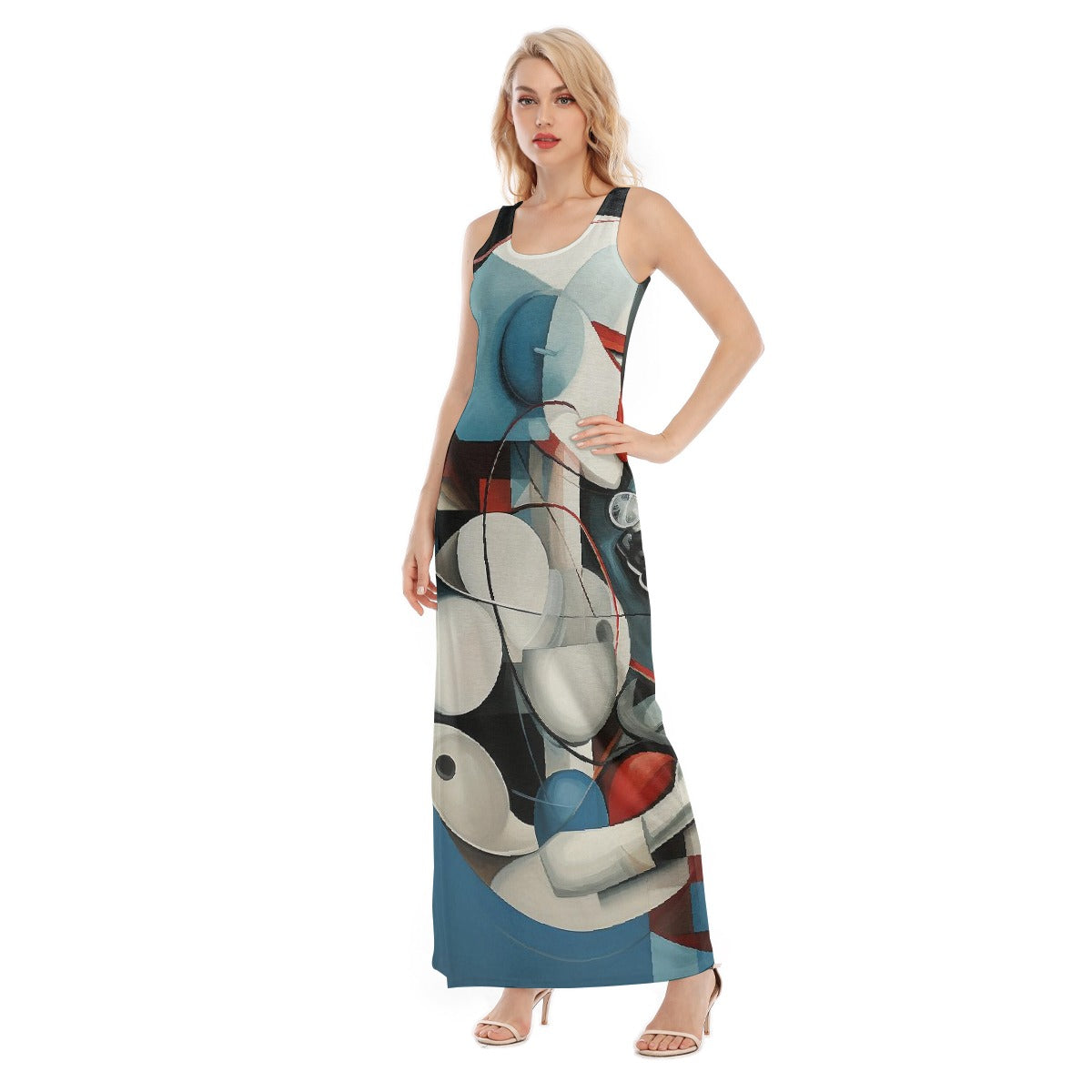 All-Over Print Women's Vest Dress | Length To Ankle