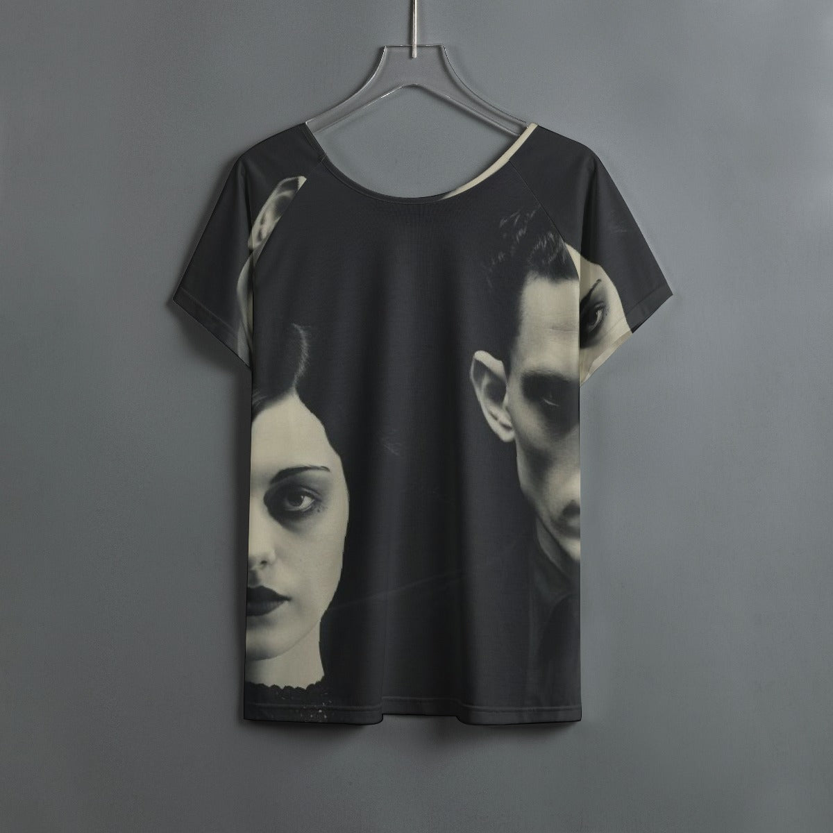 All-Over Print Women's Round Neck T-shirt With Raglan Sleeve