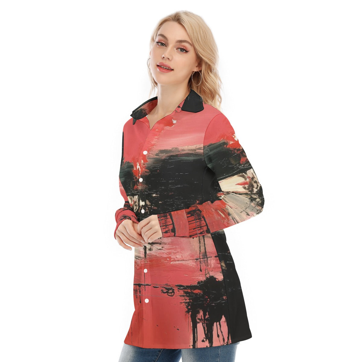 All-Over Print Women's Long Shirt