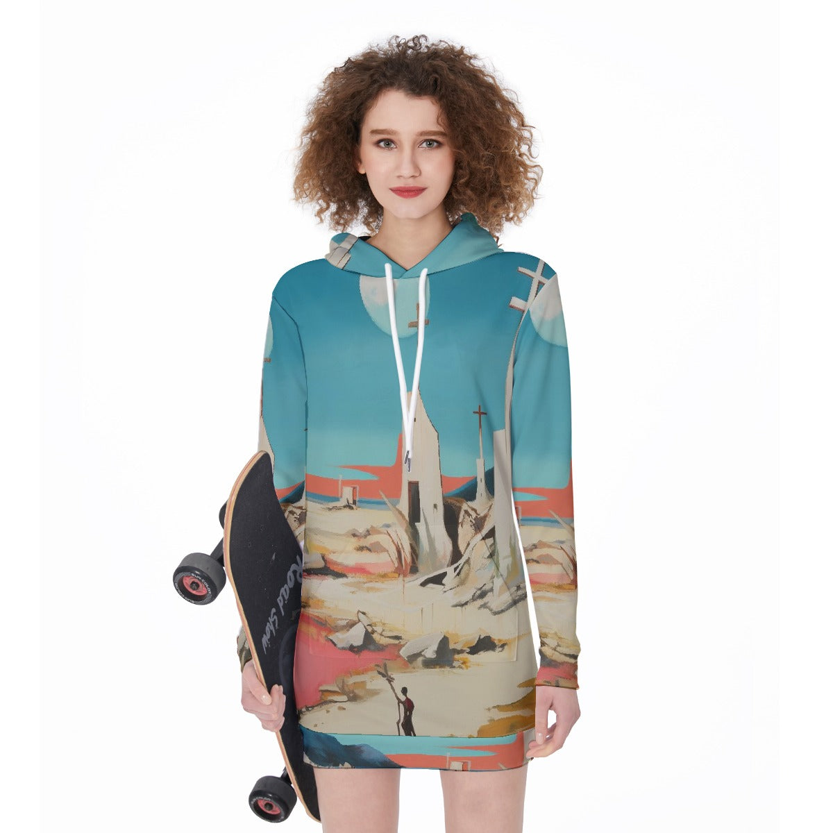 All-Over Print Women's Long Hoodie