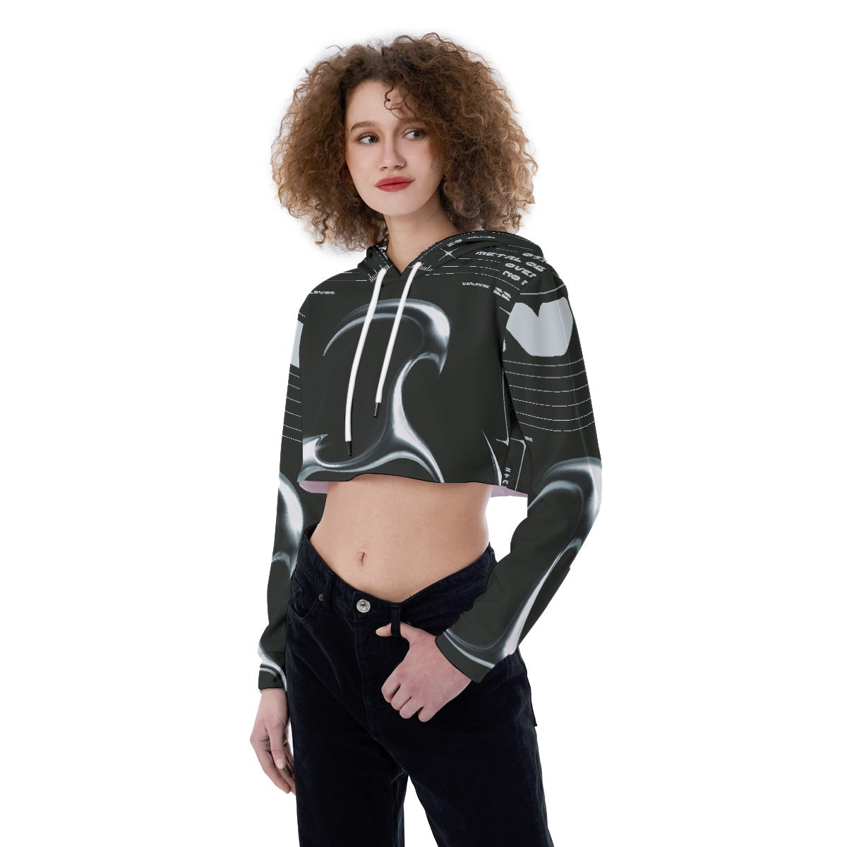All-Over Print Women's Crop Top Hoodie