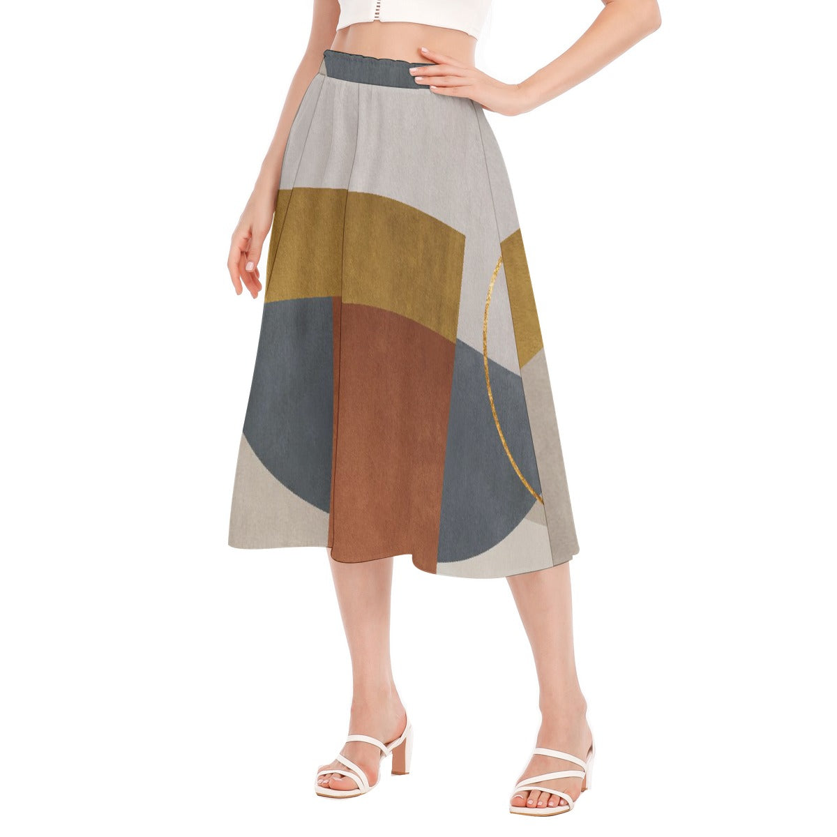 All-Over Print Women's Long Section Chiffon Skirt