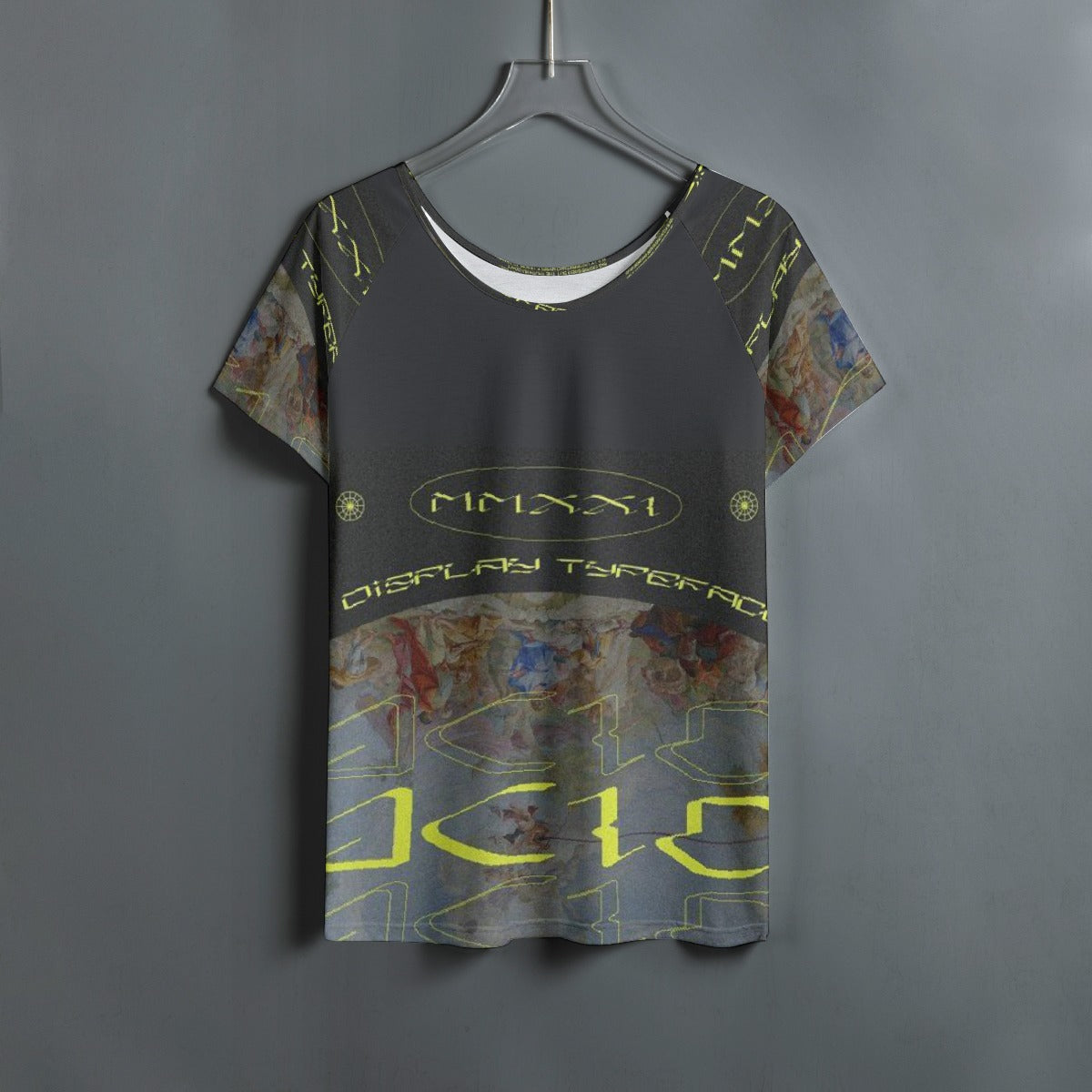 All-Over Print Women's Round Neck T-shirt With Raglan Sleeve