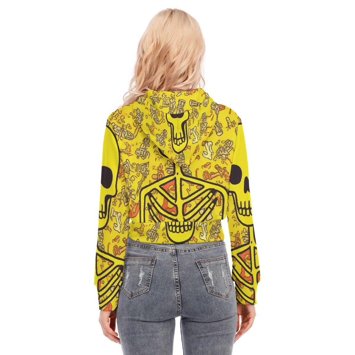 All-Over Print Women's Crop Top Hoodie With Zipper Closure