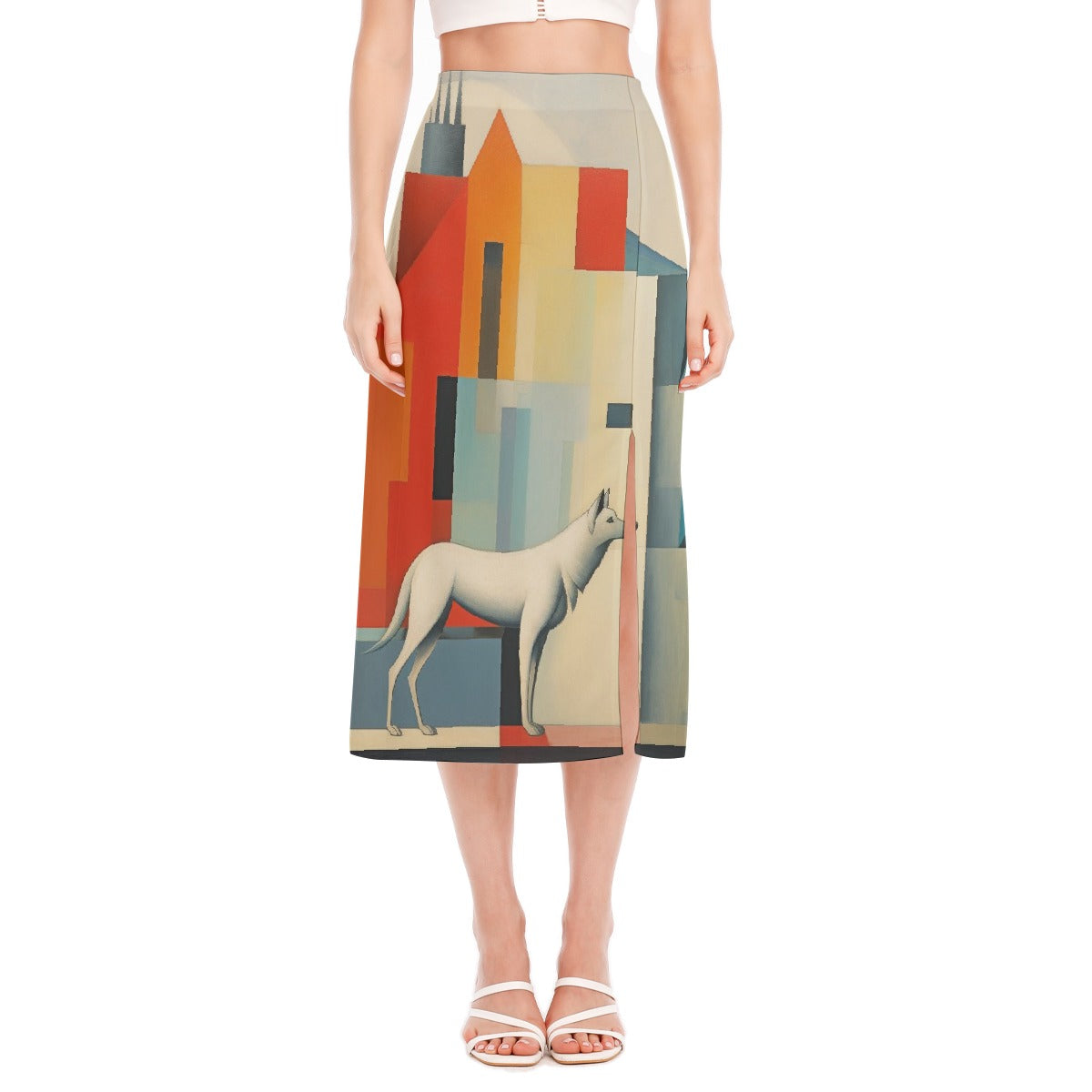 All-Over Print Women's High Slit Long Skirt