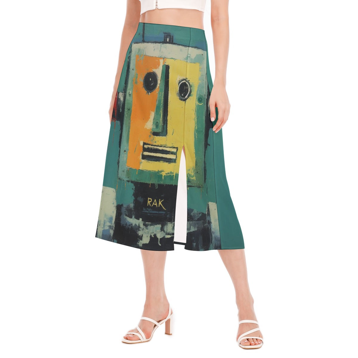 All-Over Print Women's High Slit Long Skirt