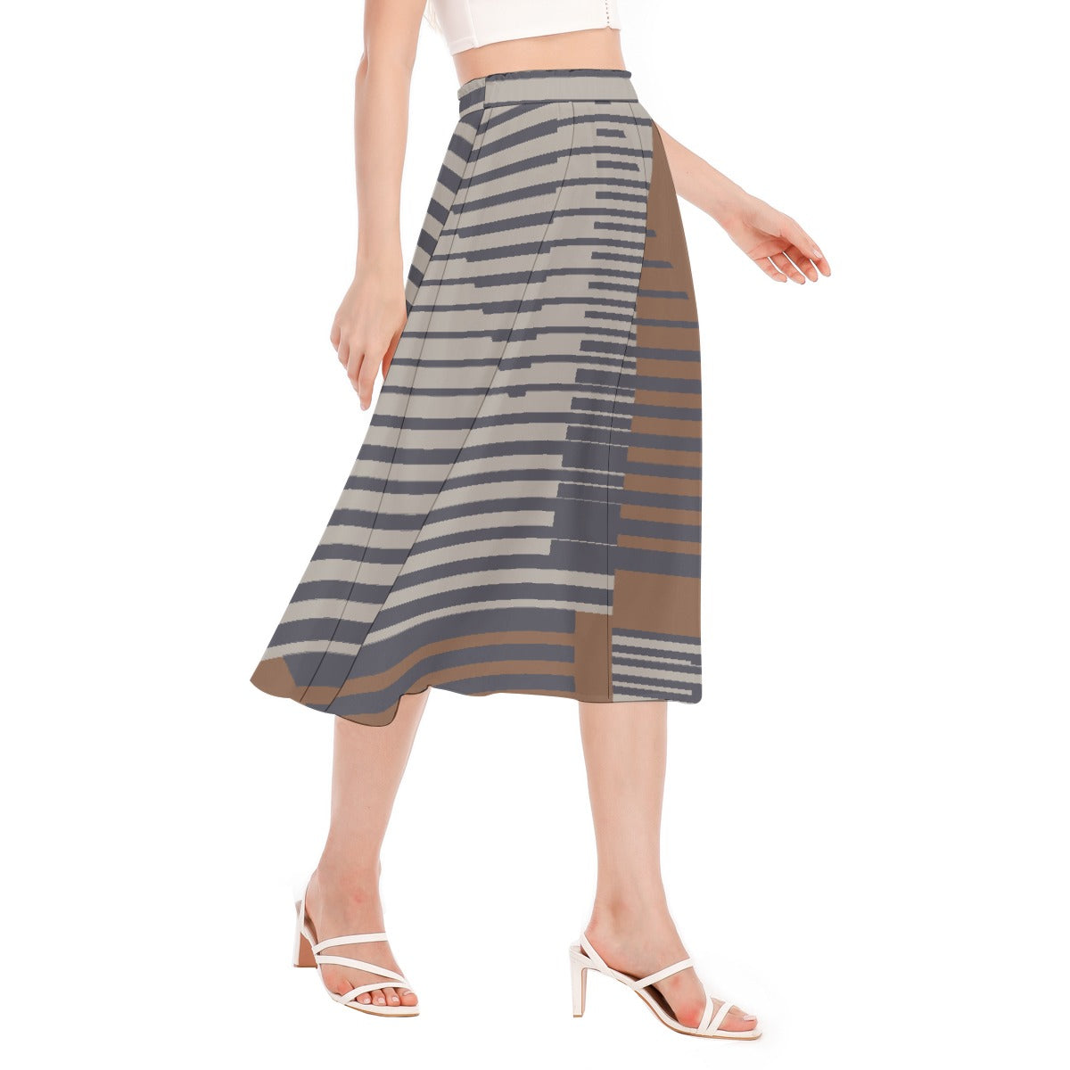 All-Over Print Women's Long Section Chiffon Skirt