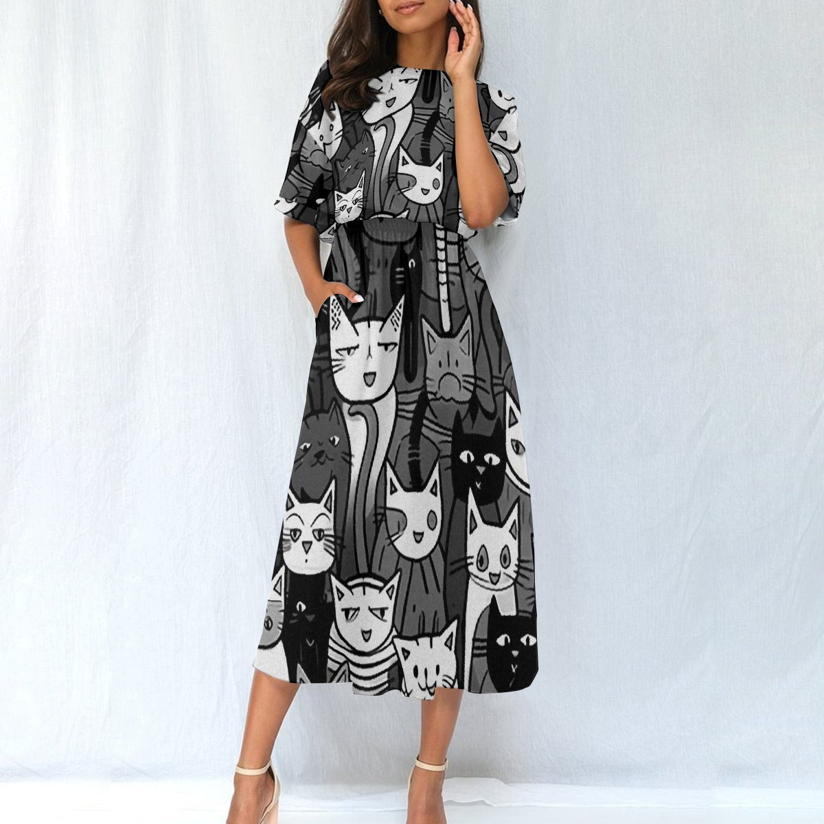 All-Over Print Women's Elastic Waist Dress
