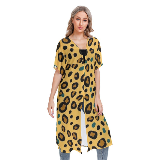 All-Over Print Women's Short Sleeve Cardigan