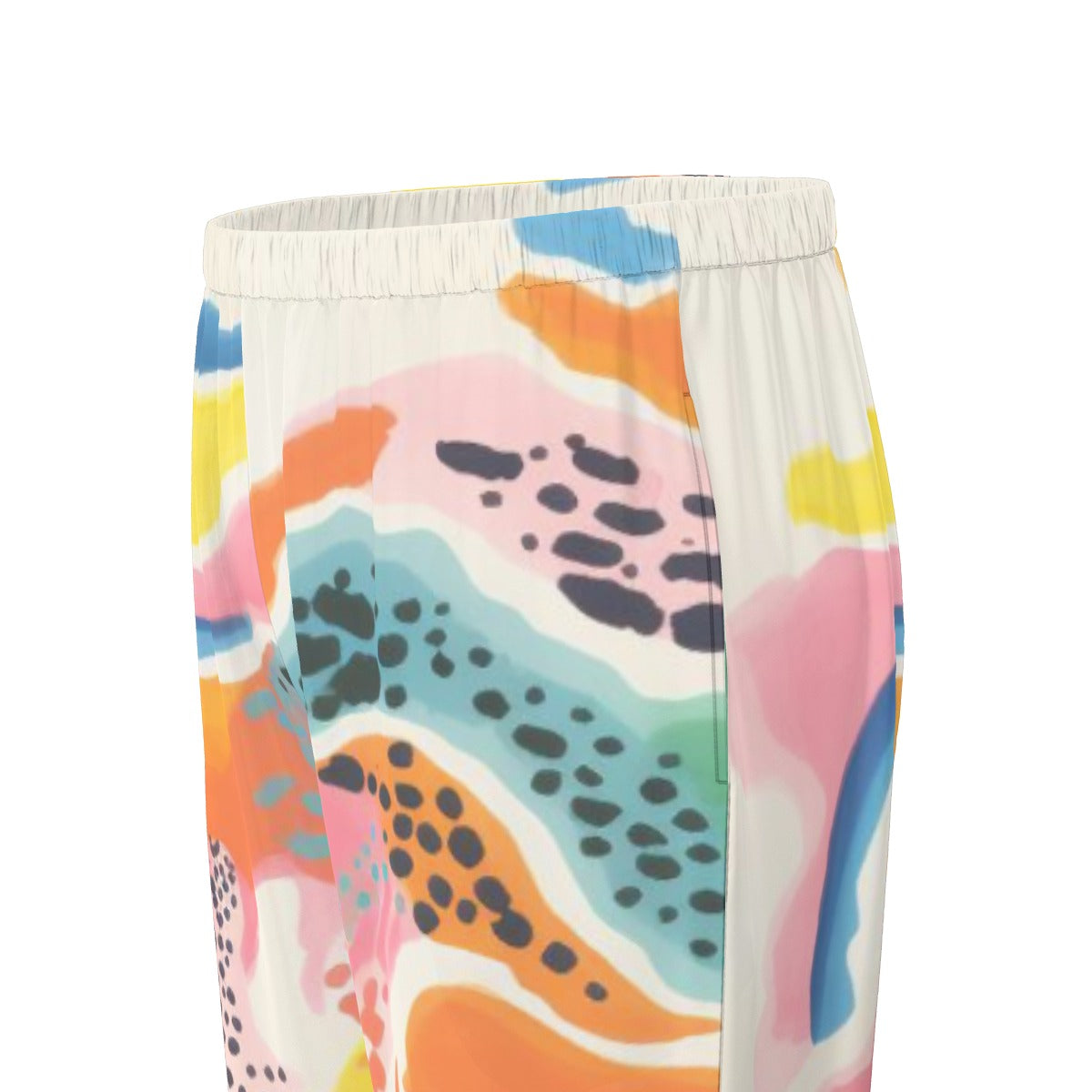 All-Over Print Women's Long Sleeve Pajama Set With Black Contrast Piping