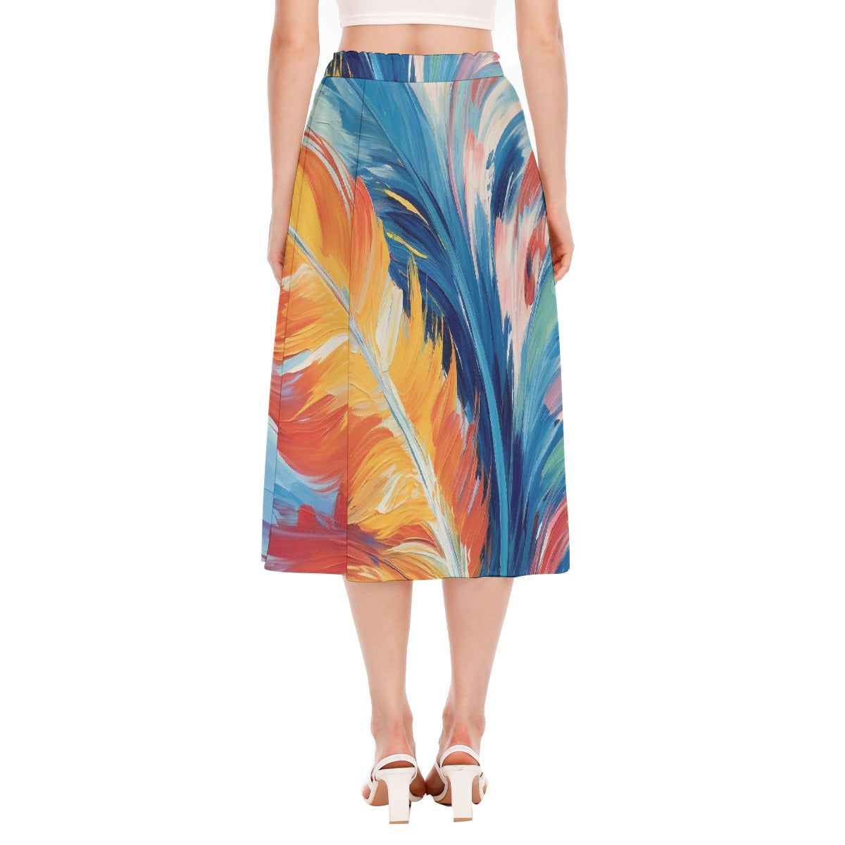 All-Over Print Women's Long Section Chiffon Skirt