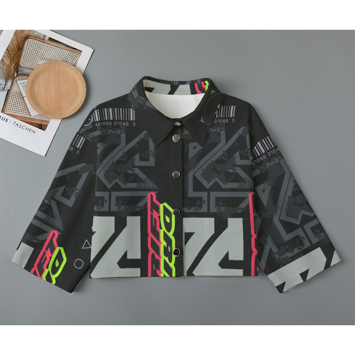 All-Over Print Women's Cropped Jacket | 245GSM Cotton