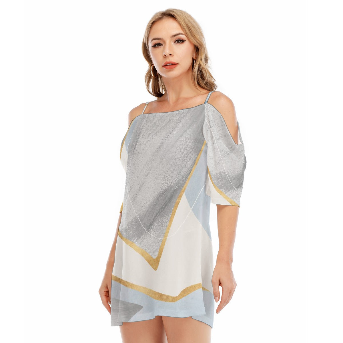 All-Over Print Women's Off-shoulder Cami Dress