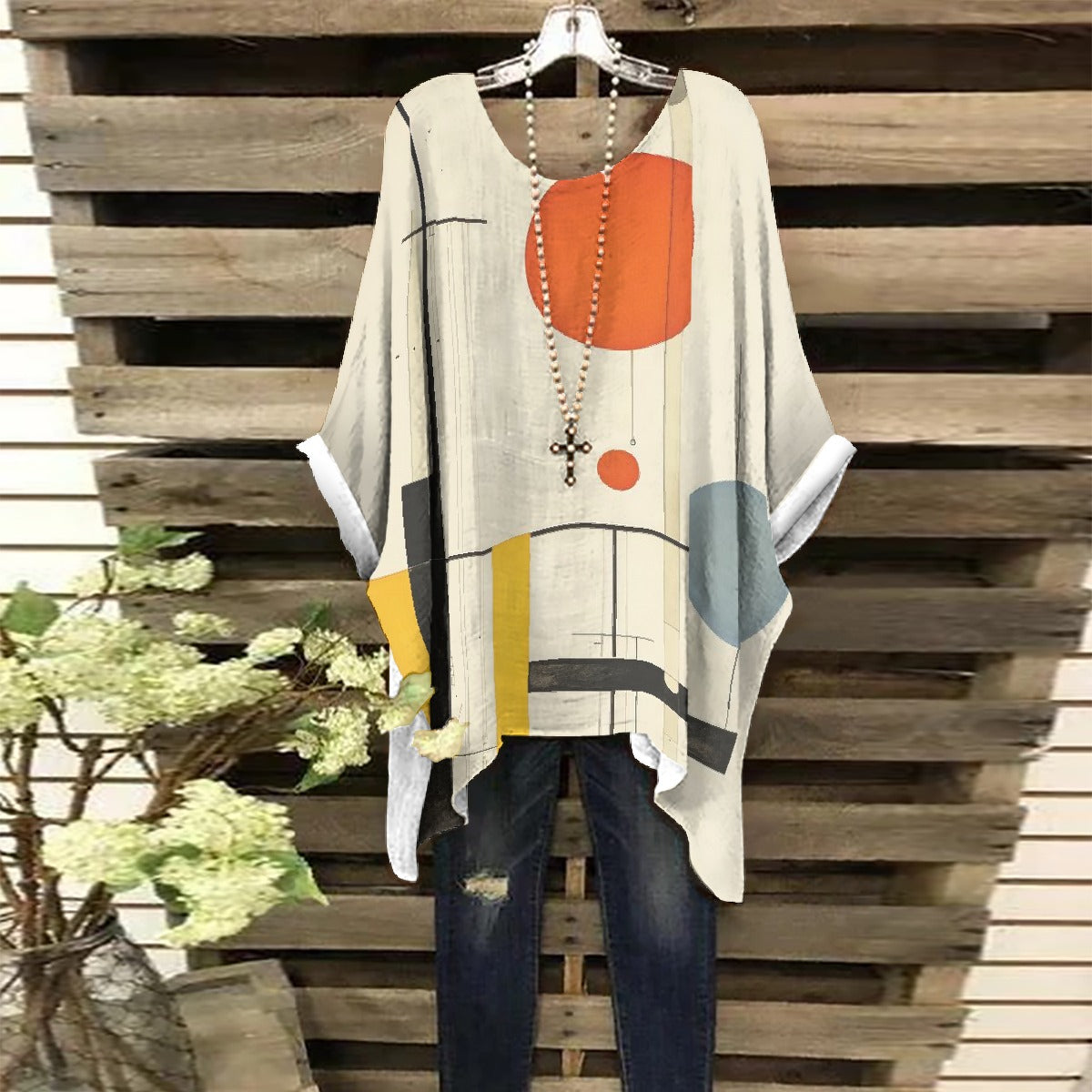 All-Over Print Women's Bat Sleeve Shirt