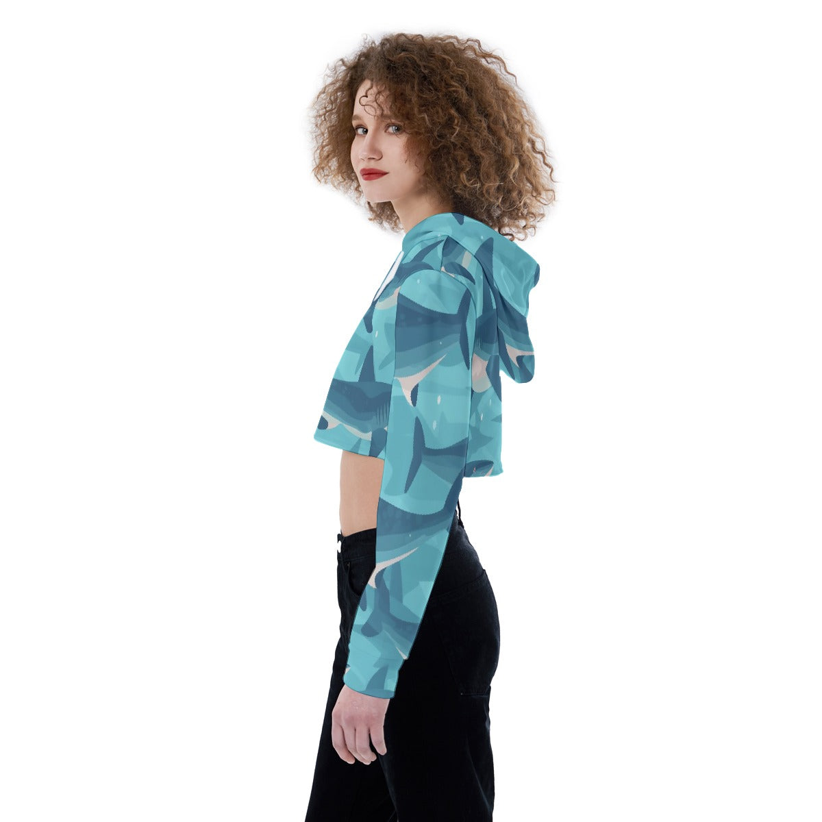 All-Over Print Women's Crop Top Hoodie