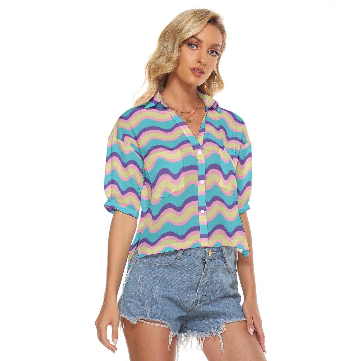 All-Over Print Women's V-neck Shirts