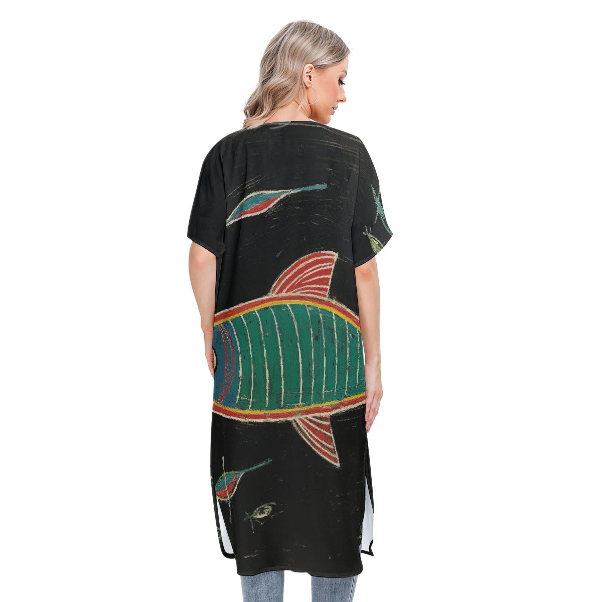 All-Over Print Women's Short Sleeve Cardigan