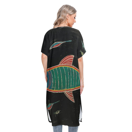 All-Over Print Women's Short Sleeve Cardigan