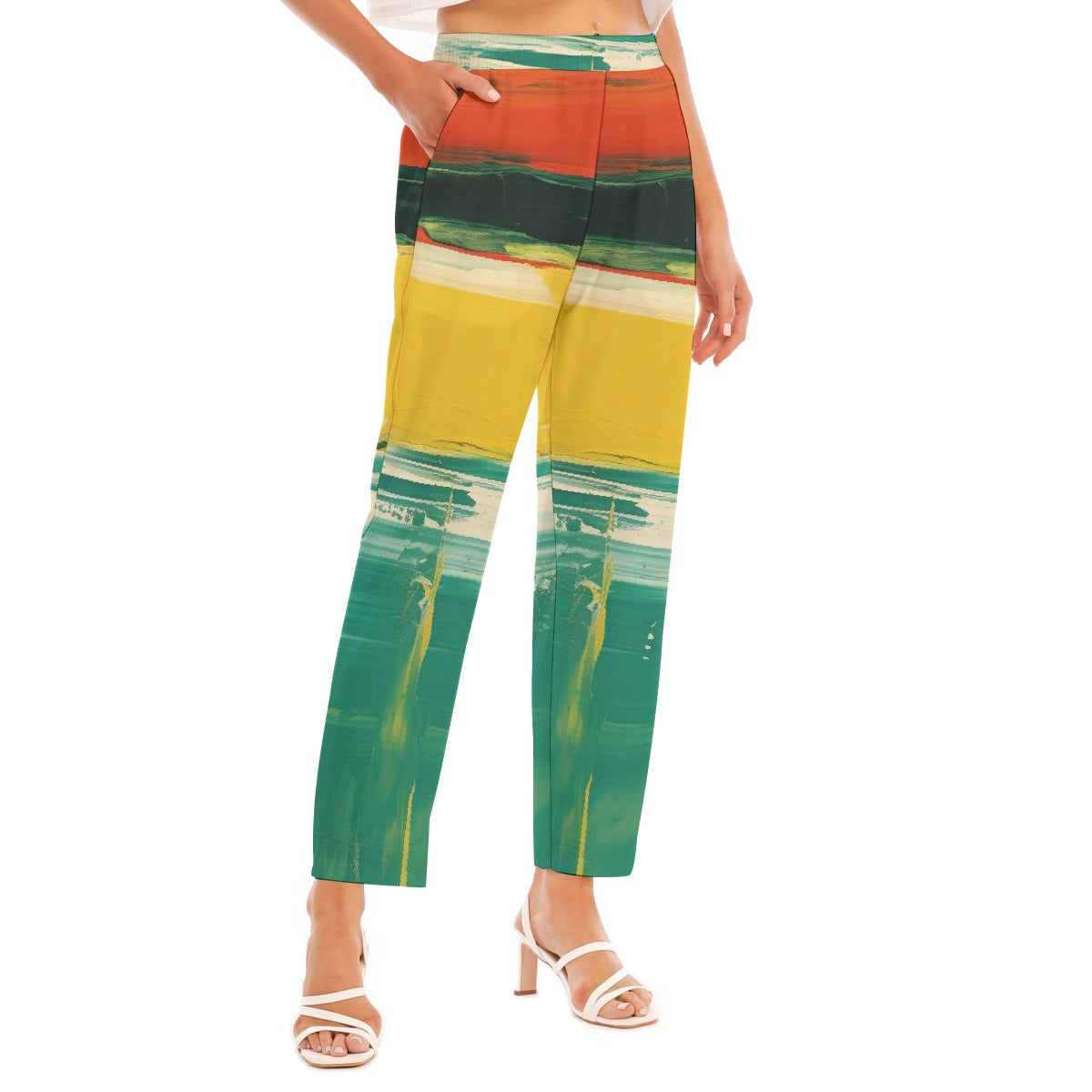 All-Over Print Women's Loose Straight-leg Pants