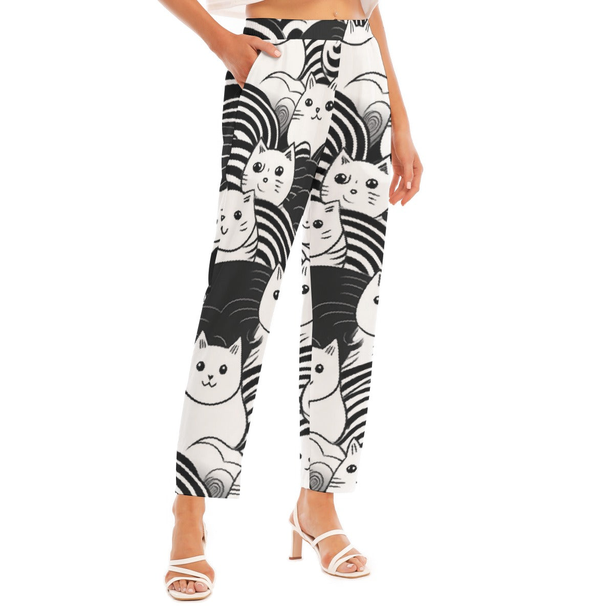 All-Over Print Women's Loose Straight-leg Pants