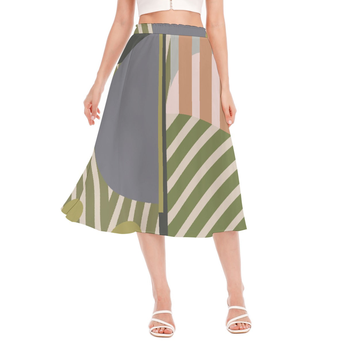 All-Over Print Women's Long Section Chiffon Skirt