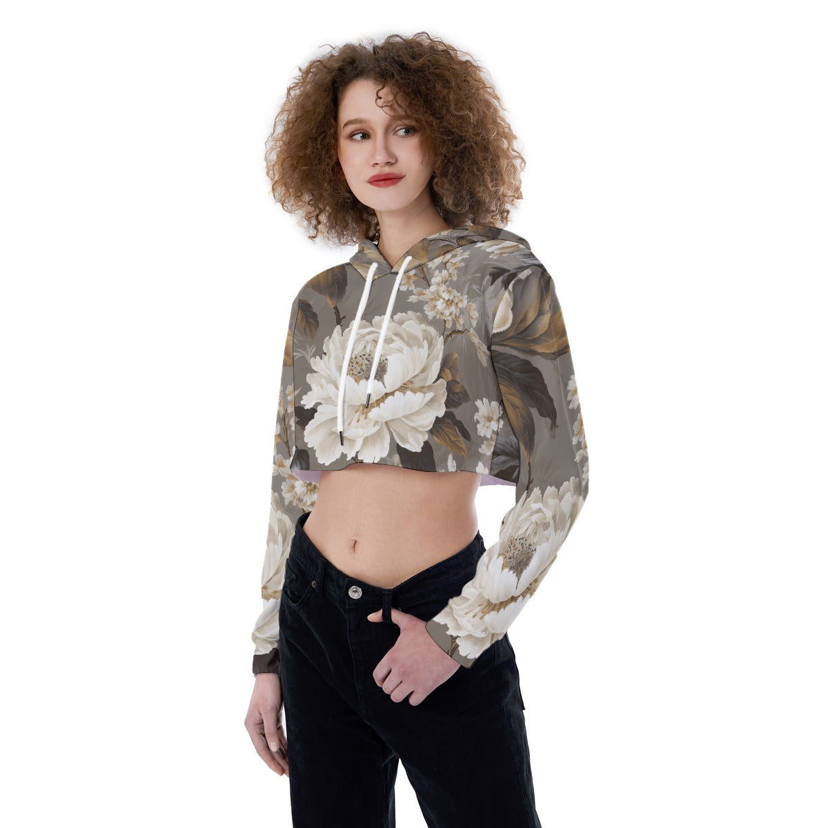 All-Over Print Women's Crop Top Hoodie