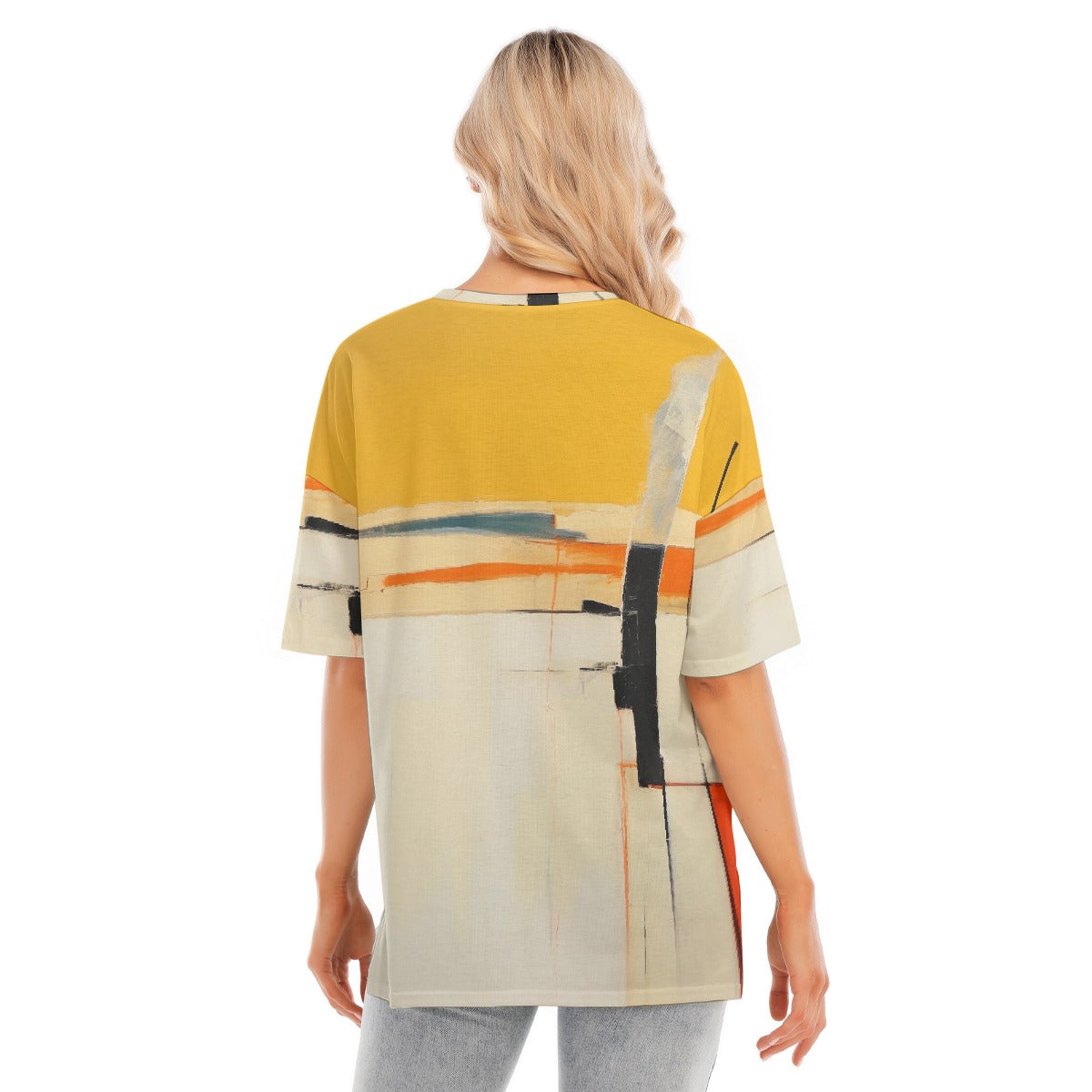 All-Over Print Women's Short Sleeves T-shirt With Hem Split