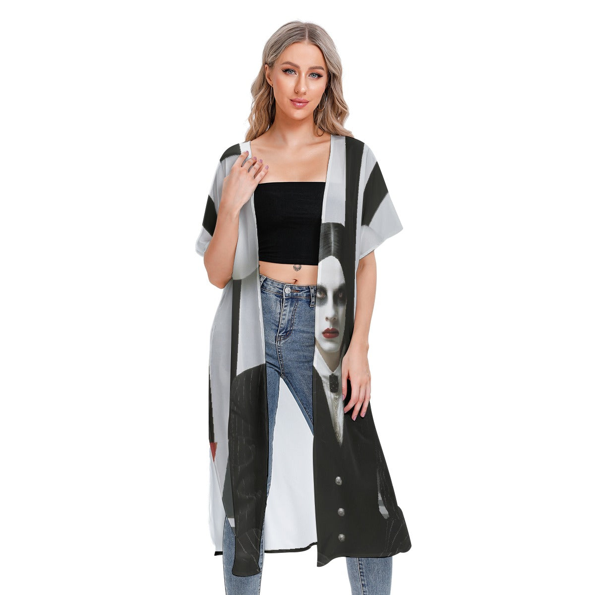 All-Over Print Women's Short Sleeve Cardigan