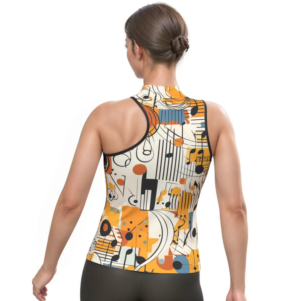 All-Over Print Women's Halter Sleeveless Asymmetrical Tank Top
