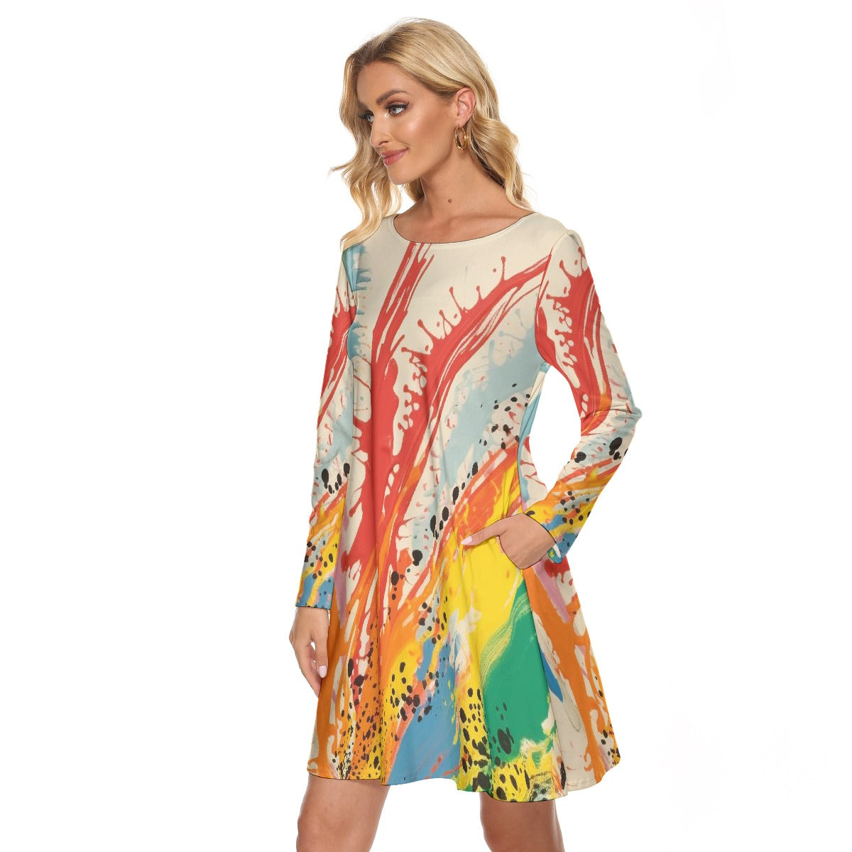 All-Over Print Women's Crew Neck Dress