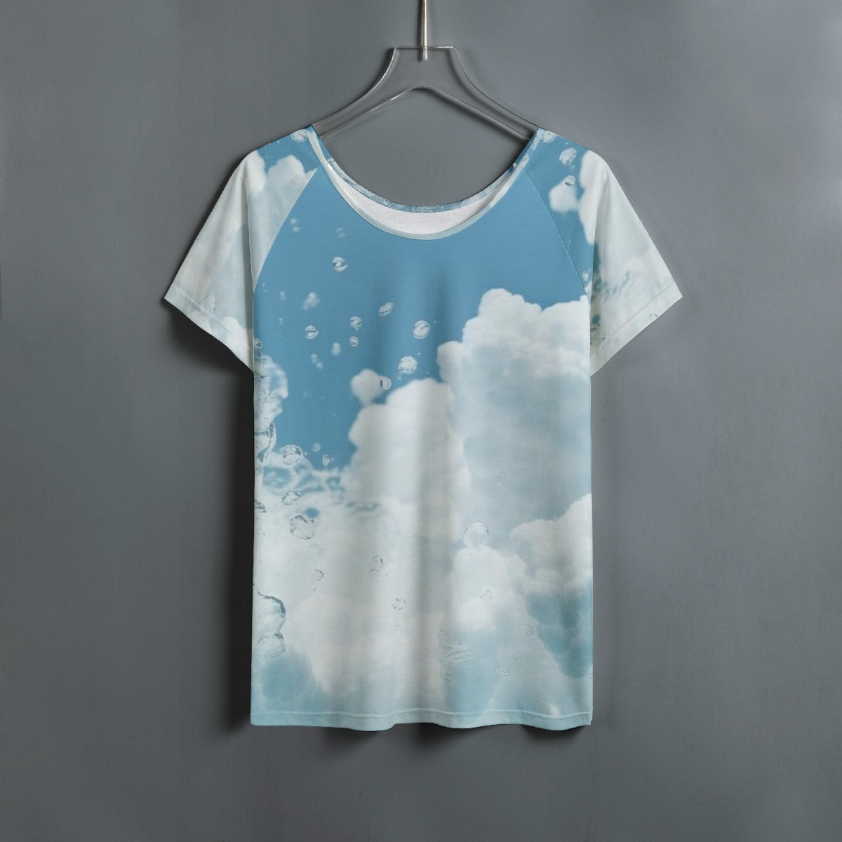 All-Over Print Women's Round Neck T-shirt With Raglan Sleeve