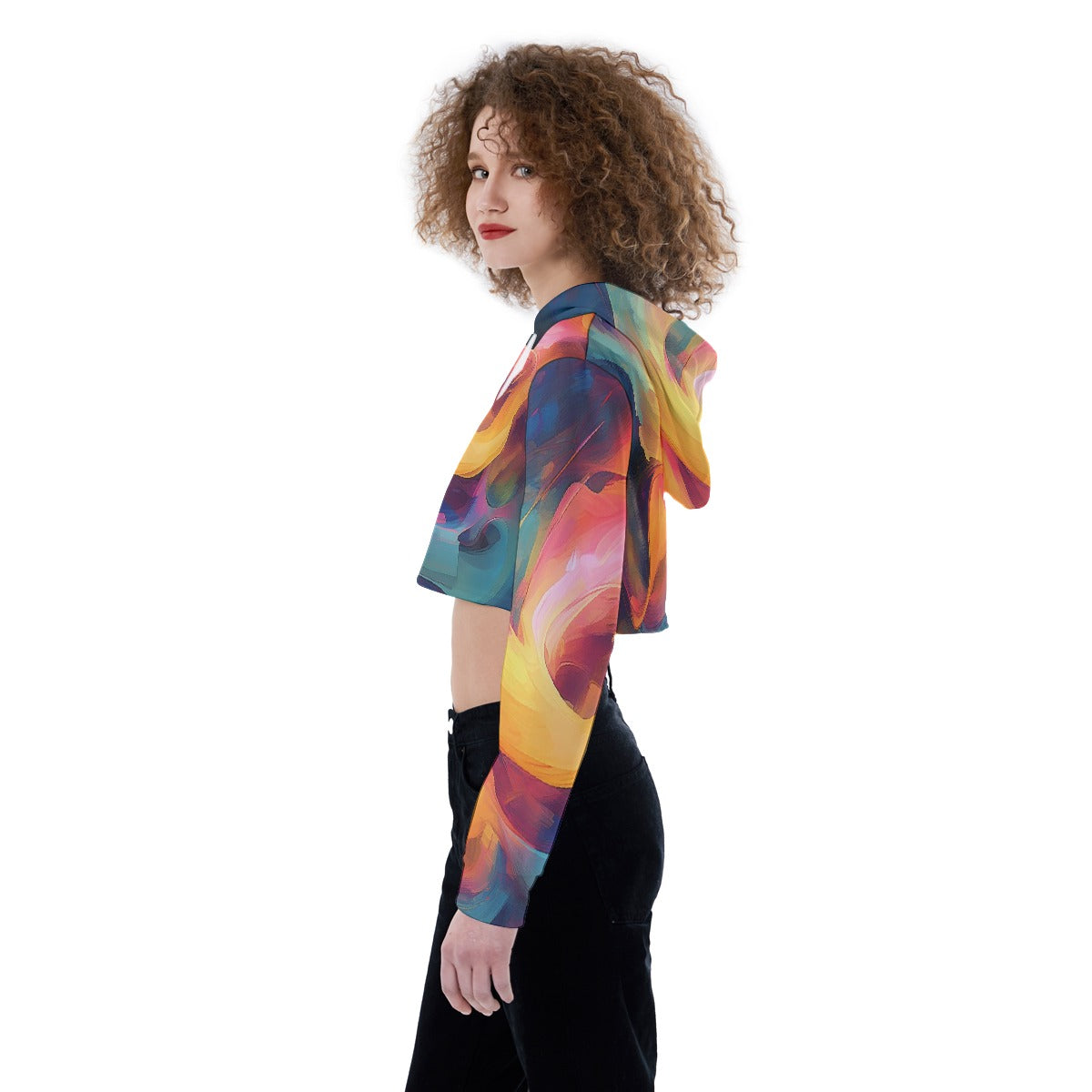 All-Over Print Women's Crop Top Hoodie