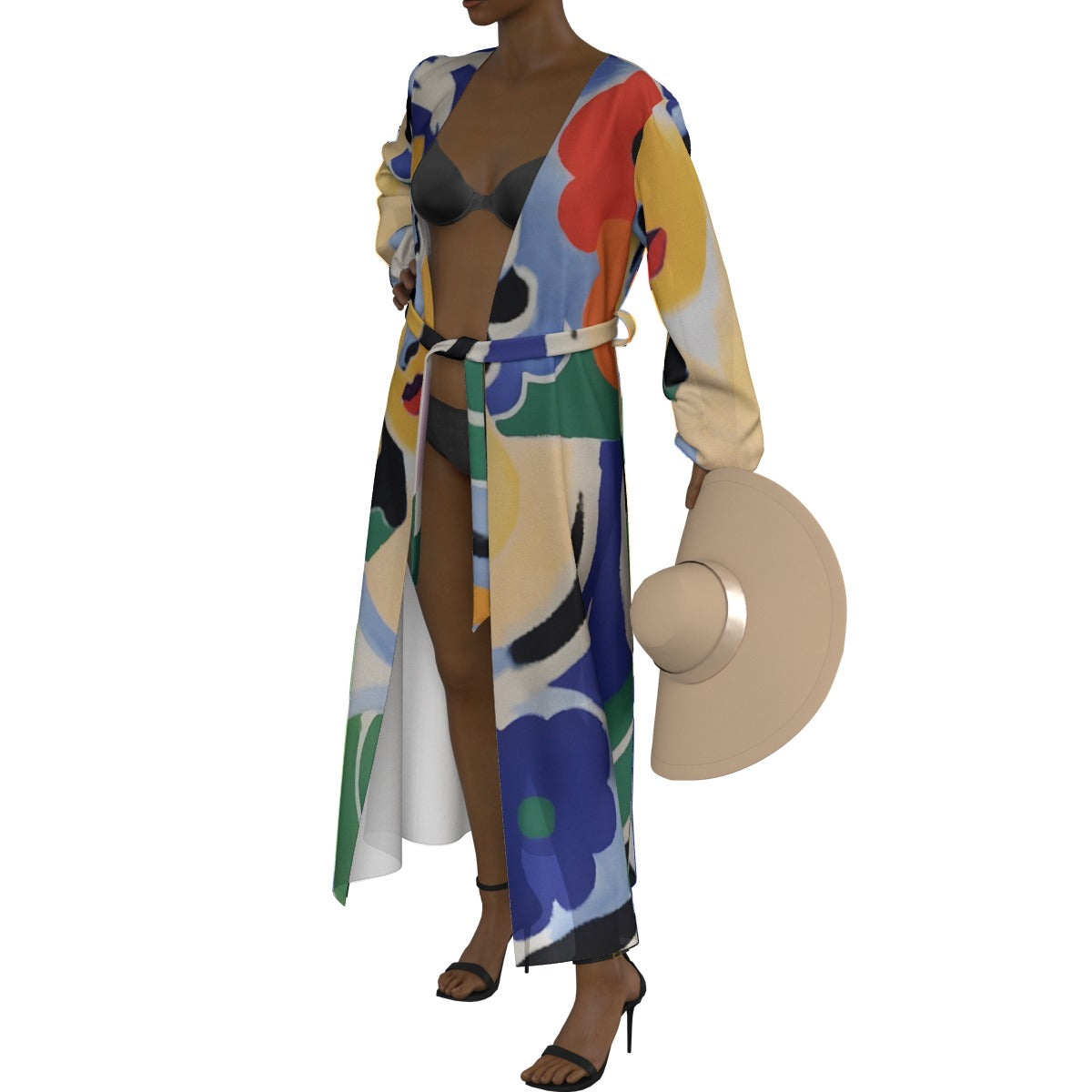 All-Over Print Women's Lace-up Chiffon Robe