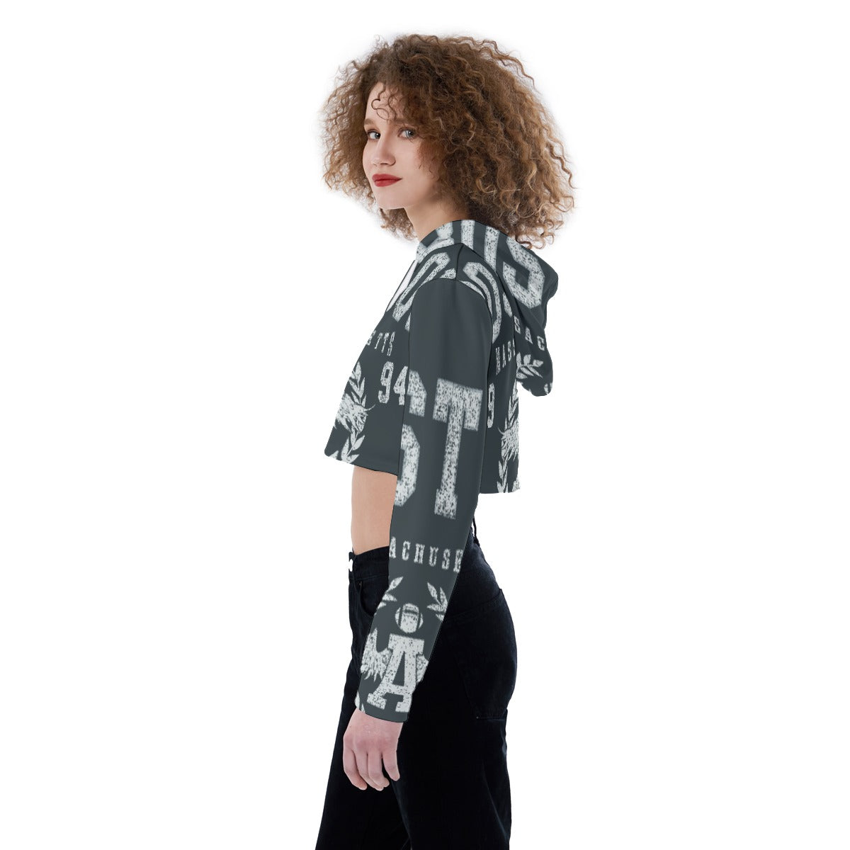 All-Over Print Women's Crop Top Hoodie