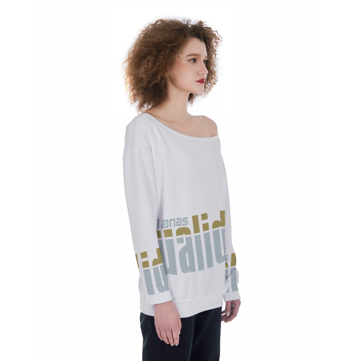 All-Over Print Oversized Women's Off-Shoulder Sweatshirt