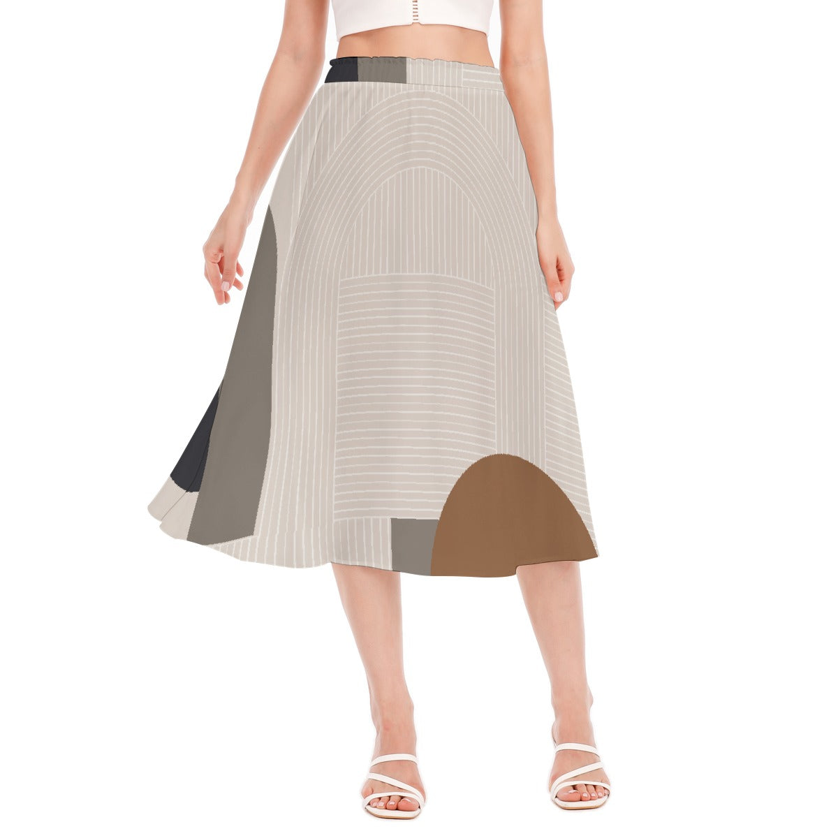 All-Over Print Women's Long Section Chiffon Skirt