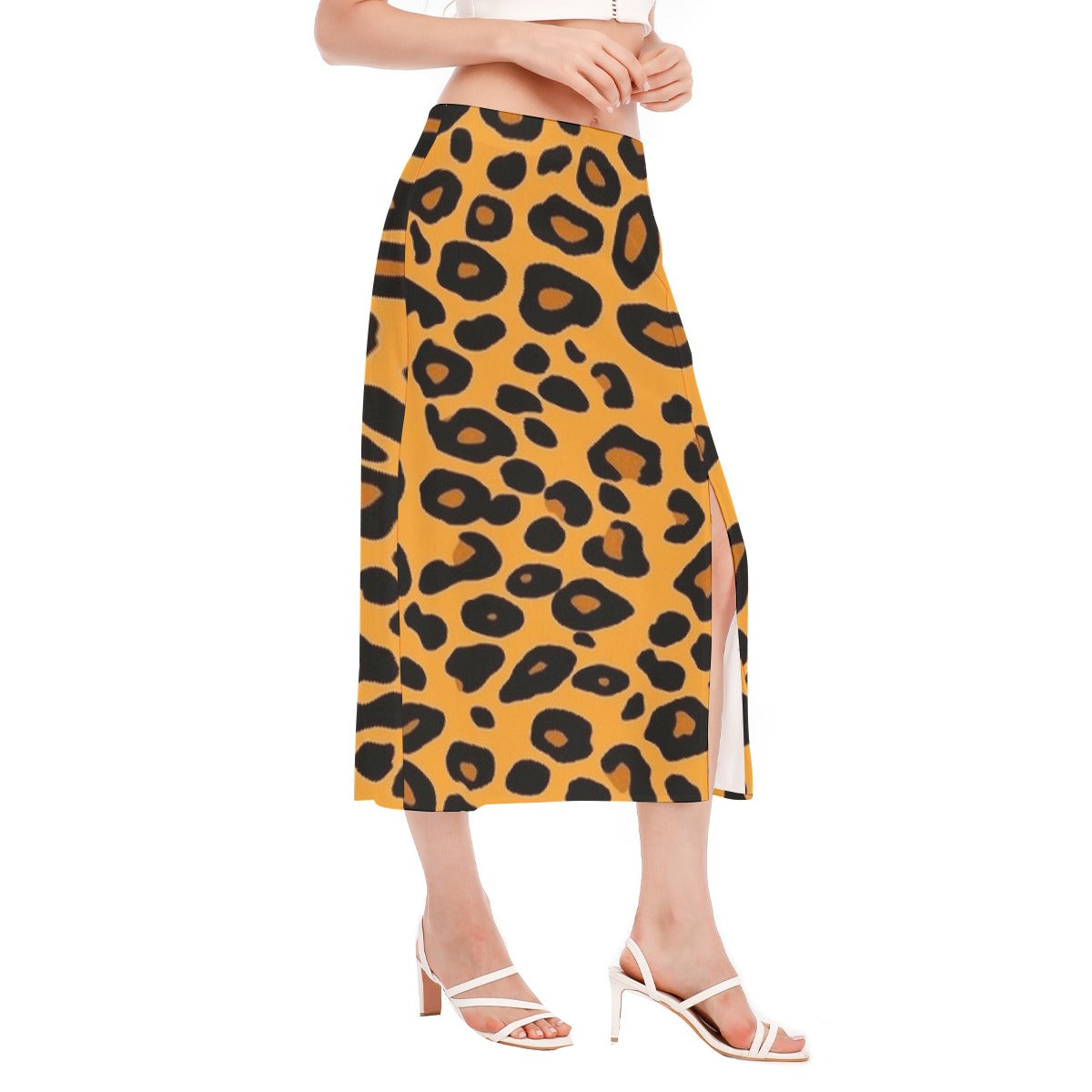 All-Over Print Women's High Slit Long Skirt