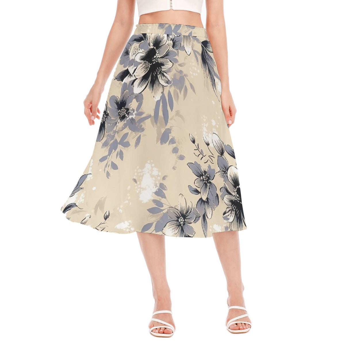 All-Over Print Women's Long Section Chiffon Skirt