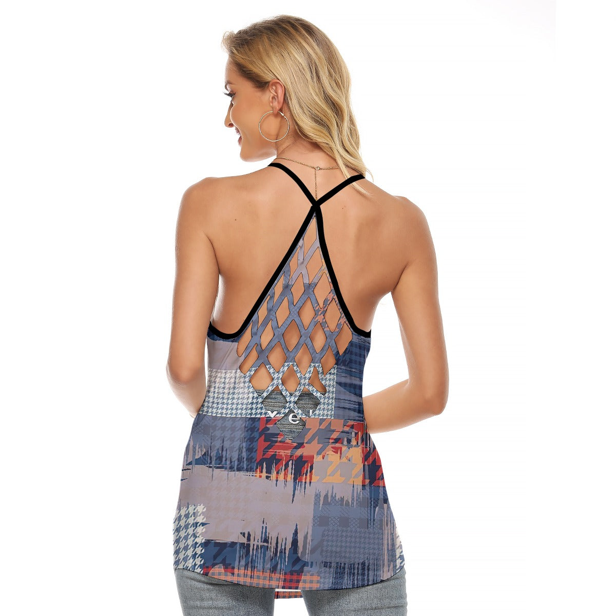 All-Over Print Women's Criss-Cross Open Back Tank Top
