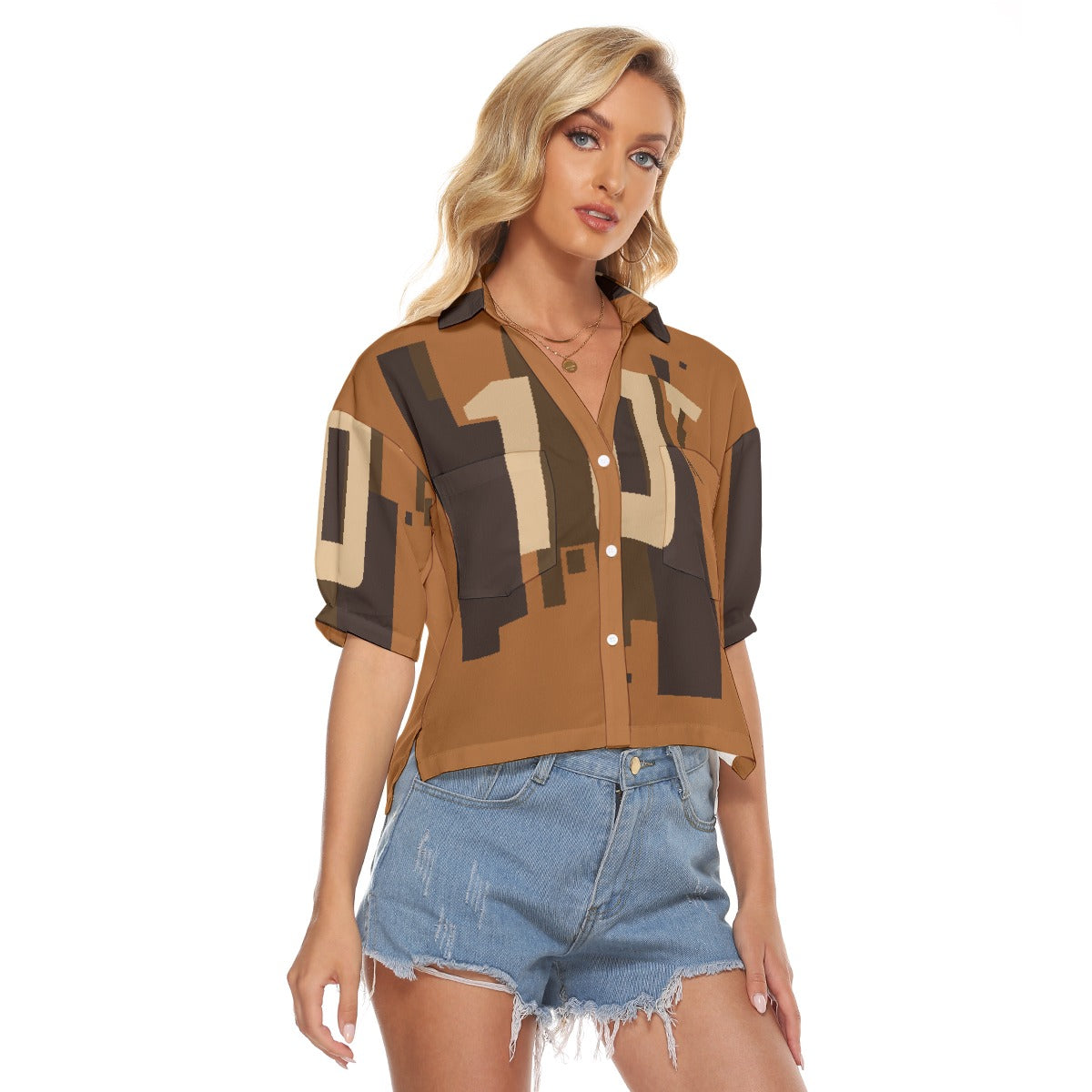 All-Over Print Women's V-neck Shirts