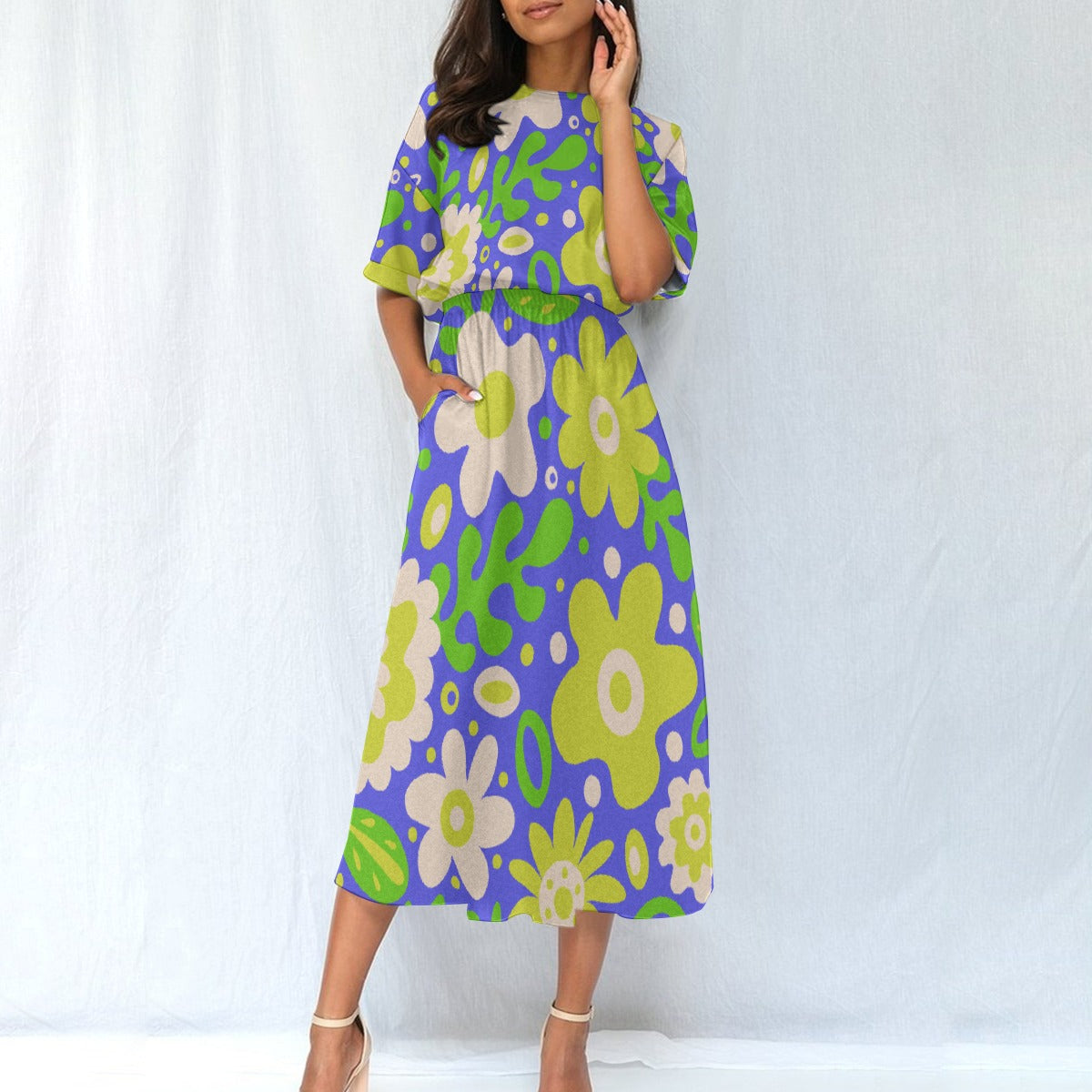 All-Over Print Women's Elastic Waist Dress