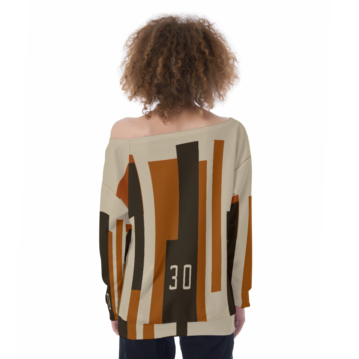 All-Over Print Oversized Women's Off-Shoulder Sweatshirt