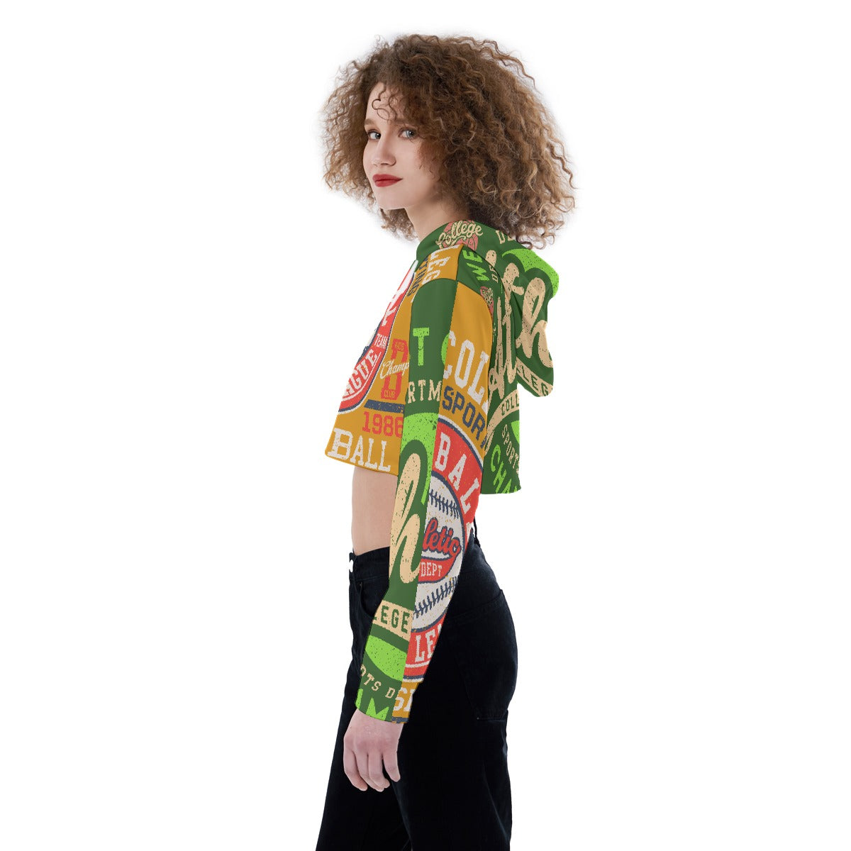 All-Over Print Women's Crop Top Hoodie